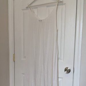 White Maxi Dress w/ arched hem